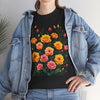Wildflowers and Pink & Yellow Roses, Graphic T-Shirts for Women, Floral Shirt, Womens Short Sleeve, Ladies Graphic Tees #5140TTS