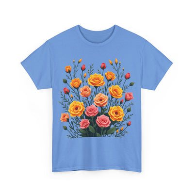 Wildflowers and Pink & Yellow Roses, Graphic T-Shirts for Women, Floral Shirt, Womens Short Sleeve, Ladies Graphic Tees #5140TTS