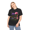 Wildflowers and Pink/Violet Roses, Graphic T-Shirts for Women, Floral Shirt, Womens Short Sleeve, Ladies Graphic Tees #5101TTS