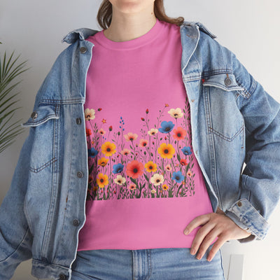 Wildflowers, Graphic T-Shirts for Women, Floral Shirt, Womens Short Sleeve, Ladies Graphic Tees #5106TTS