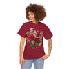 Wildflowers and Red Roses, Graphic T-Shirts for Women, Floral Shirt, Womens Short Sleeve, Ladies Graphic Tees #5127TTS