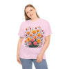 Wildflowers and Pink & Yellow Roses, Graphic T-Shirts for Women, Floral Shirt, Womens Short Sleeve, Ladies Graphic Tees #5140TTS