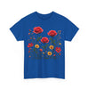 Wildflowers and Red Roses, Graphic T-Shirts for Women, Floral Shirt, Womens Short Sleeve, Ladies Graphic Tees #5034TTS