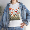 Wildflowers and Orange Roses, Graphic T-Shirts for Women, Floral Shirt, Womens Short Sleeve, Ladies Graphic Tees #5045TTS