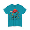 Wildflowers and a Red Rose, Graphic T-Shirts for Women, Floral Shirt, Womens Short Sleeve, Ladies Graphic Tees #5007TTS