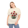 Wildflowers and Red Roses, Graphic T-Shirts for Women, Floral Shirt, Womens Short Sleeve, Ladies Graphic Tees #5128TTS