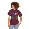 Wildflowers and Pink/Violet Roses, Graphic T-Shirts for Women, Floral Shirt, Womens Short Sleeve, Ladies Graphic Tees #5101TTS