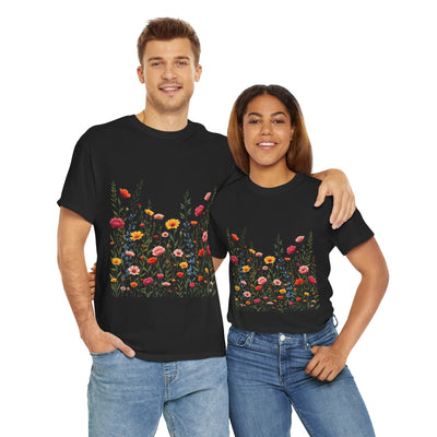 Wildflowers, Graphic T-Shirts for Women, Floral Shirt, Womens Short Sleeve, Ladies Graphic Tees #5103TTS