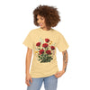 Wildflowers and Red Roses, Graphic T-Shirts for Women, Floral Shirt, Womens Short Sleeve, Ladies Graphic Tees #5128TTS