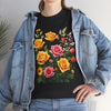 Wildflowers and Pink & Yellow Roses, Graphic T-Shirts for Women, Floral Shirt, Womens Short Sleeve, Ladies Graphic Tees #5142TTS