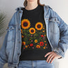 Sunflowers & Wildflowers, Graphic T-Shirts for Women, Floral Shirt, Womens Short Sleeve, Ladies Graphic Tees #5154TTS