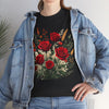 Wildflowers and Red Roses, Graphic T-Shirts for Women, Floral Shirt, Womens Short Sleeve, Ladies Graphic Tees #5129TTS