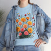 Wildflowers and Pink & Yellow Roses, Graphic T-Shirts for Women, Floral Shirt, Womens Short Sleeve, Ladies Graphic Tees #5140TTS