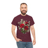Wildflowers and Red Roses, Graphic T-Shirts for Women, Floral Shirt, Womens Short Sleeve, Ladies Graphic Tees #5127TTS