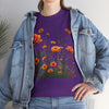 Wildflowers and Orange Roses, Graphic T-Shirts for Women, Floral Shirt, Womens Short Sleeve, Ladies Graphic Tees #5046TTS