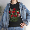 Wildflowers and Red Roses, Graphic T-Shirts for Women, Floral Shirt, Womens Short Sleeve, Ladies Graphic Tees #5128TTS