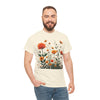 Wildflowers and Orange Roses, Graphic T-Shirts for Women, Floral Shirt, Womens Short Sleeve, Ladies Graphic Tees #5046TTS
