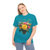 Wildflowers and Pink & Yellow Roses, Graphic T-Shirts for Women, Floral Shirt, Womens Short Sleeve, Ladies Graphic Tees #5143TTS