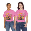 Wildflowers and Pink & Yellow Roses, Graphic T-Shirts for Women, Floral Shirt, Womens Short Sleeve, Ladies Graphic Tees #5142TTS