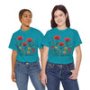 Wildflowers and Red Roses, Graphic T-Shirts for Women, Floral Shirt, Womens Short Sleeve, Ladies Graphic Tees #5034TTS