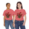 Wildflowers and Red Roses, Graphic T-Shirts for Women, Floral Shirt, Womens Short Sleeve, Ladies Graphic Tees #5131TTS