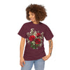 Wildflowers and Red Roses, Graphic T-Shirts for Women, Floral Shirt, Womens Short Sleeve, Ladies Graphic Tees #5127TTS