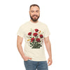 Wildflowers and Red Roses, Graphic T-Shirts for Women, Floral Shirt, Womens Short Sleeve, Ladies Graphic Tees #5128TTS