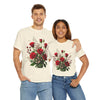 Wildflowers and Red Roses, Graphic T-Shirts for Women, Floral Shirt, Womens Short Sleeve, Ladies Graphic Tees #5130TTS