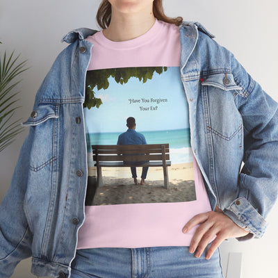 Have You Forgiven Your Ex?Man on Bench Looking at Waves, Forgiving T-Shirt, Forgiveness, Relationship Healing Top #5005STS