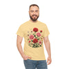 Wildflowers and Pink & Red Roses, Graphic T-Shirts for Women, Floral Shirt, Womens Short Sleeve, Ladies Graphic Tees #5134TTS