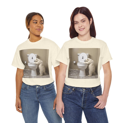 Please Put the Seat Down, Seriously, It's Not that Complicated, Polar Bear Toilet Seat Down, Seat Down Reminder Shirt #5004STS
