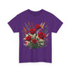 Wildflowers and Red Roses, Graphic T-Shirts for Women, Floral Shirt, Womens Short Sleeve, Ladies Graphic Tees #5129TTS