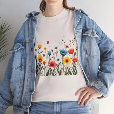 Wildflowers, Graphic T-Shirts for Women, Floral Shirt, Womens Short Sleeve, Ladies Graphic Tees #5114TTS