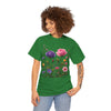 Wildflowers and Pink/Violet Roses, Graphic T-Shirts for Women, Floral Shirt, Womens Short Sleeve, Ladies Graphic Tees #5101TTS