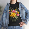Wildflowers and Pink & Yellow Roses, Graphic T-Shirts for Women, Floral Shirt, Womens Short Sleeve, Ladies Graphic Tees #5143TTS