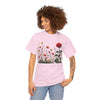 Wildflowers and a Red Rose, Graphic T-Shirts for Women, Floral Shirt, Womens Short Sleeve, Ladies Graphic Tees #5008TTS