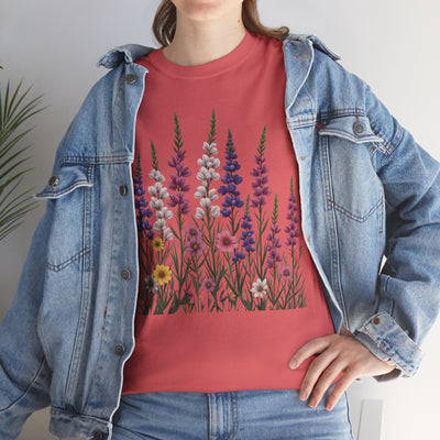Wildflowers, Graphic T-Shirts for Women, Floral Shirt, Womens Short Sleeve, Ladies Graphic Tees #5124TTS