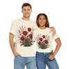 Wildflowers and Red Roses, Graphic T-Shirts for Women, Floral Shirt, Womens Short Sleeve, Ladies Graphic Tees #5129TTS