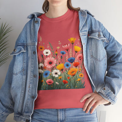 Wildflowers, Graphic T-Shirts for Women, Floral Shirt, Womens Short Sleeve, Ladies Graphic Tees #5108TTS