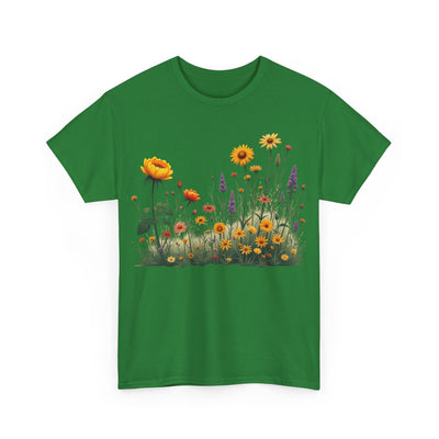 Wildflowers and Yellow Roses, Graphic T-Shirts for Women, Floral Shirt, Womens Short Sleeve, Ladies Graphic Tees #5028TTS