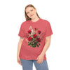Wildflowers and Red Roses, Graphic T-Shirts for Women, Floral Shirt, Womens Short Sleeve, Ladies Graphic Tees #5130TTS