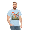 Wildflowers and Orange Roses, Graphic T-Shirts for Women, Floral Shirt, Womens Short Sleeve, Ladies Graphic Tees #5045TTS
