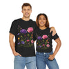Wildflowers and Pink/Violet Roses, Graphic T-Shirts for Women, Floral Shirt, Womens Short Sleeve, Ladies Graphic Tees #5101TTS