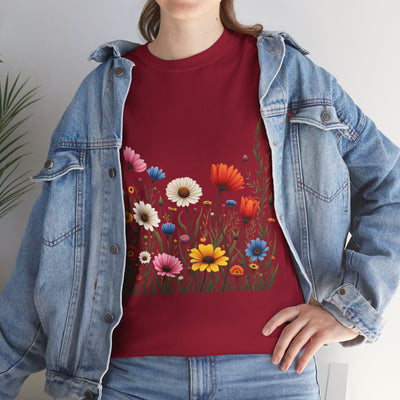 Wildflowers, Graphic T-Shirts for Women, Floral Shirt, Womens Short Sleeve, Ladies Graphic Tees #5109TTS