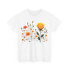 Wildflowers and a Yellow Rose, Graphic T-Shirts for Women, Floral Shirt, Womens Short Sleeve, Ladies Graphic Tees #5010TTS