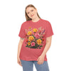 Wildflowers and Pink & Yellow Roses, Graphic T-Shirts for Women, Floral Shirt, Womens Short Sleeve, Ladies Graphic Tees #5142TTS