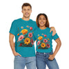 Wildflowers and Pink & Yellow Roses, Graphic T-Shirts for Women, Floral Shirt, Womens Short Sleeve, Ladies Graphic Tees #5147TTS