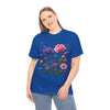 Wildflowers and Pink/Violet Roses, Graphic T-Shirts for Women, Floral Shirt, Womens Short Sleeve, Ladies Graphic Tees #5101TTS