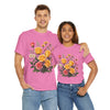 Wildflowers and Pink & Yellow Roses, Graphic T-Shirts for Women, Floral Shirt, Womens Short Sleeve, Ladies Graphic Tees #5137TTS