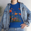 Wildflowers and Orange Roses, Graphic T-Shirts for Women, Floral Shirt, Womens Short Sleeve, Ladies Graphic Tees #5046TTS